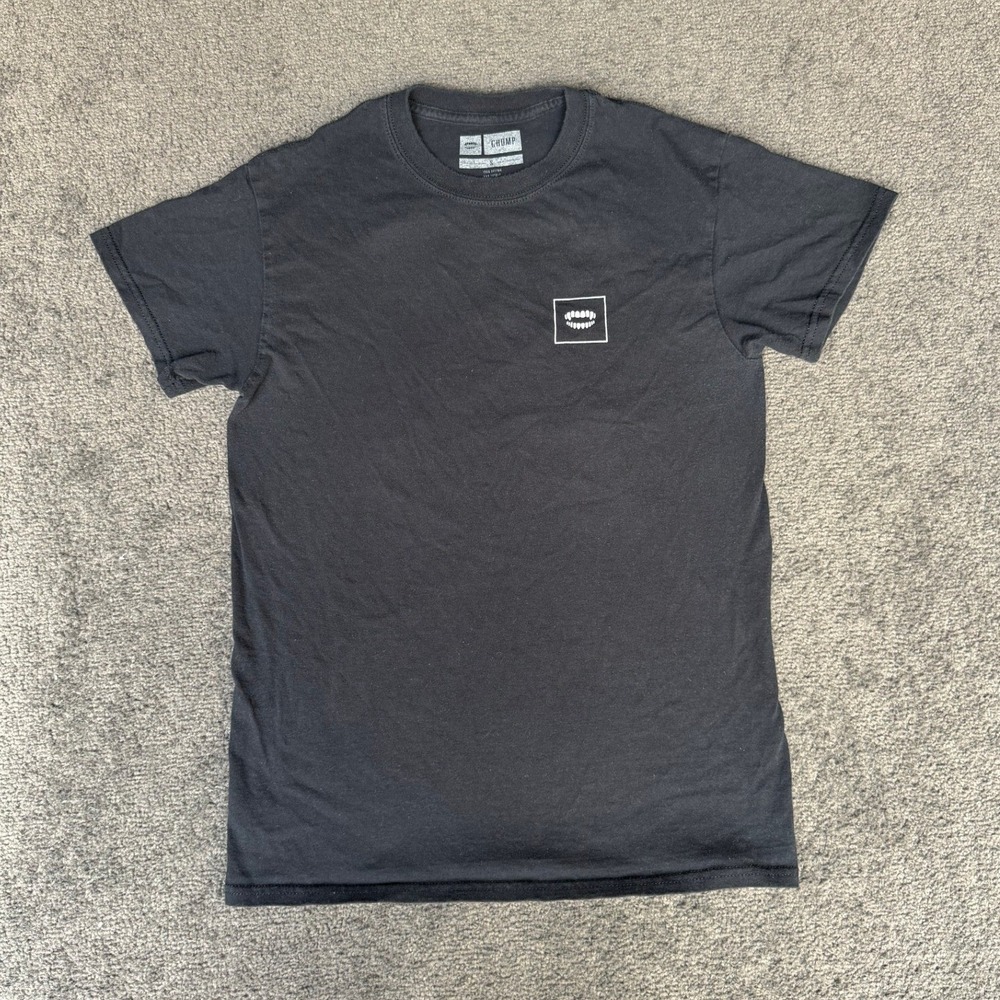 Chomp Brand Shred Til Youre Dead Skeleton Shark Graphic‎ Tee Black Small